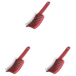 3 set van Geventileerde Haar Borstel Kam Anti-Statische Hoofdhuid Massage Nat Kappers Schoonheid Gezonde Styling Tools Ontwarren Sneldrogende Rood