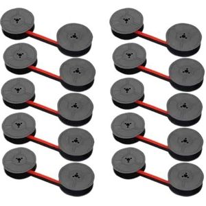 hJNGdU Vervanging compatibel met GR1 Ribbon Twin Twin Spool vervanging voor 10 stuks of 20 stuks, zwart en rood, compatibel met de meeste schrijfmachine-modellen (GR1 rood zwart, 10 stuks)