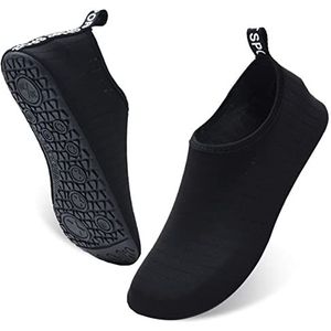 AUXDIQ Water Schoenen Outdoor Sneldrogende Unisex Sport Aqua Schoenen voor Strand Duiken Snorkelen Surfen Mens Womens, Zwart, 8.5/9.5 UK