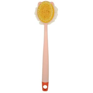 Dubbelzijdig badartefact, badborstel, lange steel zachte haren badborstel, afneembare badhanddoek, badbom, sterke rugborstel