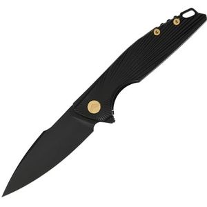 FerraMonster klapmes zakmes edc Jacht Mes Overlevingsmes Camping Mes outdoormes folding knife camping pocket knife - M390 staal, handvat met inleg van titanium - met etui (Zwart-02)