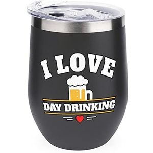 I Love Beer-Day Drinken Herbruikbare Koffiekopjes Roestvrij Staal Geïsoleerde Reismok Dubbelwandige Wijnbeker Zwart-Stijl