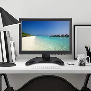 10,1-inch draagbare monitor 1920 x 1200, 16:10 uur Full HD LED-scherm HD-monitor met twee luidsprekers en HDMI/VGA/AV/BNC-ingang (EU-stekker)