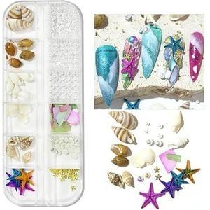 Nail Art Aurora Schelpvlokken Abalone Nagels Bedels 3D Onregelmatige Slice Schelp Steen Pailletten Nail Art Decoratie Manicure Accessoire-PH185