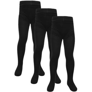 A2Z 4 Kids Meisjes katoenen uniform schoolpanty pak van 3 warme zachte en duurzame meisjes panty voor comfortabele schoolkleding leeftijd 2-13 jaar, Bamboe Panty Zwart, 13 jaar