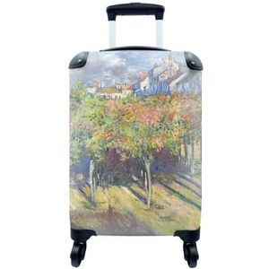 MuchoWow® Koffer - The Limes at Poissy - Schilderij van Claude Monet - Past binnen 55x40x20 cm en 55x35x25 cm - Handbagage - Trolley - Fotokoffer - Cabin Size - Print