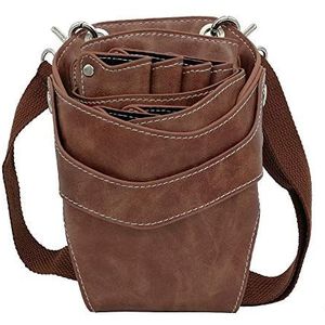Kapperszak Schaarzakje Kappersgereedschap tas Kapperszak riem Schaarzakje kappers Leer voor Schaar Kammen Borstel airdressing Elektrische Schaar Kapper haarclips etc 282 Bruin