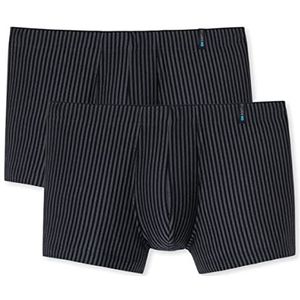 Schiesser Heren onderbroek ademend en zacht - Long Life Soft, 2 x zwart/grijs (blauwzwart 001), L