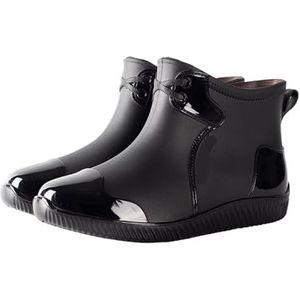 YDYAENIO Waterdichte Tuin Wellies Heren Rubber Man Laarzen Mannen Regenlaarzen Platform Outdoor Schoenen Waterdicht Werk Heren Booties Laarzen Regenlaarzen (zwart, 43)