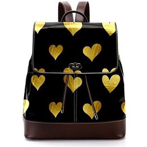Gouden Harten Naadloze Patroon Gepersonaliseerde Schooltassen Bookbags voor Tiener, Meerkleurig, 27x12.3x32cm, Rugzak Rugzakken