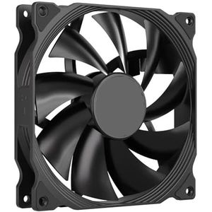 Behuizingsventilator, 140 mm, 600-1500 tpm, 4-polig, PWM, intelligente temperatuur- en snelheidsregeling, chassisventilator voor pc (1 stuks AF14025 BK)