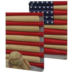 Honkbalknuppel Amerikaanse vlag hoesje compatibel voor ipad 2019/2020/2021 (10,2 inch) slanke hoes beschermende tablet hoesjes standaard hoes
