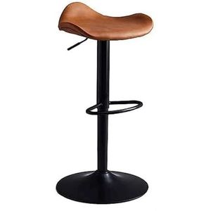 Draaibare Barstoel Pu Lederen Backless Teller Kruk 55 Cm-75 Cm Verstelbare Hoogte Barkruk Voor Bar restaurant Thuis Hoge Kruk