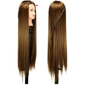 80 cm lange professionele hoofdpop for kapper, 30 inch synthetische haarpop for kapsel, haar for poppen
