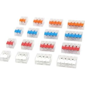 10 stuks compacte verbindingskabelverbinders Mini-stekker voor snelle universele bedrading Eenvoudige snelle push-in huishoudelijke klem (kleur: 414B, maat: 10 stuks)