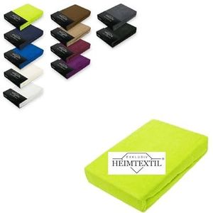 Exklusiv Heimtextil Hoeslaken in premium badstof 180-200 x 200 cm appelgroen/limoengroen