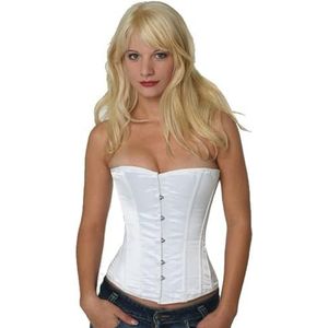 Satijn corset wit halfborst Korset sh02