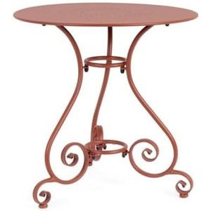 KONTE.DESIGN Tafel Etienne van rood staal Ø 70 cm