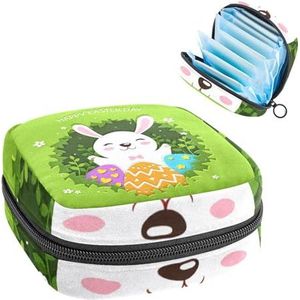 Opbergtas voor maandverband, menstruatiekit tas voor school, menstruatiecupzakje, maandverband organizertas, Happy Easter Day