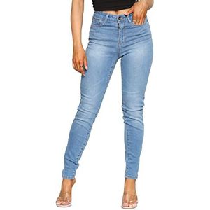 989Zé ENZO EZL416 Jeans voor dames, skinny stretchbroek, dames, denim, slim fit, broek met zakken, alle taillematen, UK 8-20, Lichtblauw, 34