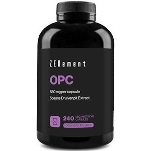 OPC - 1007 mg Puur per Dosering (2 Capsules) - Geconcentreerd Druivenzaadextract (Vitis vinifera L.) - 95% Proanthocyanidinen - Bron van Natuurlijke Antioxidanten - 240 Vegan Capsules - Zenement