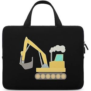 Cartoon graafmachine laptop tas duurzaam waterdicht notebook draagtas computer tas aktetas 15 inch