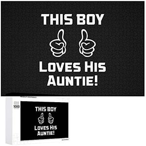 This Boy Loves His Auntie! Puzzel voor Volwassenen Gepersonaliseerde Houten Jigsaw Foto Kunstwerk Voor Thuis Wanddecoratie Gift 1000 STKS