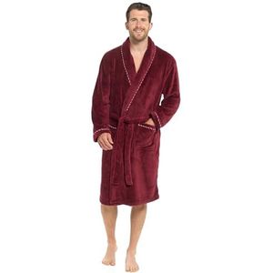 Strong Souls Heren Luxe Fleece Badjas Zachte Warme Badjas Housecoat Geschenken voor Mannen, Touw Trim - Bordeaux, L