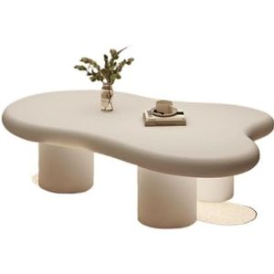 Moderne Woonkamertafel Nieuwe Cloud Salontafel Klein Appartement Slaapkamer Eenvoudig Huis Crème Stijl Woonkamer Slaapkamer Tuintafel Koffietafel(White,L)