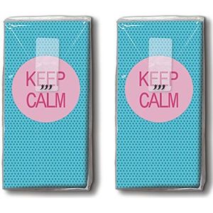 20 zakdoeken (2x 10) Keep Calm/motiefzakdoeken