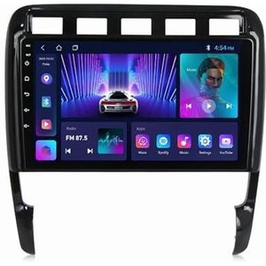 9 Inch Touchscreen Android 11 Autoradio GPS Navigatie Voor Porsche Cayenne 2002-2010 Ingebouwde Draadloze CarPlay Android Auto 4G WiFi Bluetooth Spiegellink + Achteruitrijcamera (Size : M100S - 4 Cor