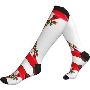 MDATT Kerstman in een auto compressie sokken verminderen zwelling verbeteren circulatie comfortabel ondersteunend voor de hele dag dragen, Zwart, Eén Maat