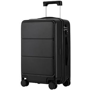 Bagage Trolley Koffer Bagage Van 20 Inch Met Spinnerwielen, Bagage Die Met TSA-slot In Het Vliegtuig Kan Worden Vervoerd Reiskoffer Handbagage (Color : Black, Size : 20inch)
