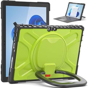For Microsoft Surface Pro 7/6 / 5/4 / 7+ Hoes met draaibare standaard for Type Cover Toetsenbord met kickstand, schokbestendige, robuuste beschermhoezen(Yellow Green)