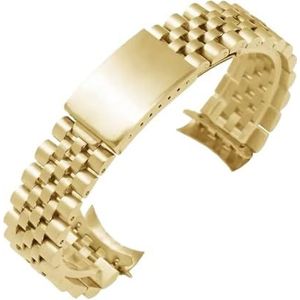 18 mm 19 mm 22 mm 20 mm roestvrijstalen band geschikt for Rolex Metal Solid Band geschikt for Samsung Watch 4 Gear S3 S2 geschikt for Huawei GT 2Pro armband(Color:Gold,Size:18mm)