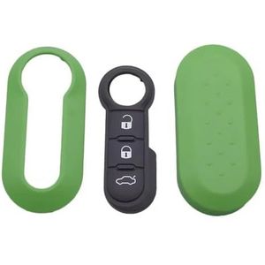 Afstandsbediening Autosleutel Siliconen Hoes Case voor Fiat 500 Panda Punto Bravo-Green