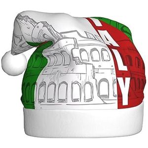 EKYOSHCZ Romeins Colosseum Italiaanse Vlag Kerstman Hoed Voor Volwassenen Kerst Hoed Xmas Vakantie Hoed Voor Nieuwjaar Party Supplies