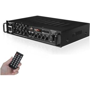 Audioversterker, 2000W Audio Power-versterker DC12V Bluetooth karaoke-versterker Hifi Home Theaterversterker for auto-huis