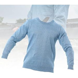 Graad 5 anti-snijpak, elastisch tactisch T-shirt met ronde hals en lange mouwen, speciale vezelplaatbescherming, mesbestendige shirtkleding (kleur: blauw, maat: L)