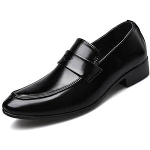 Heren Modieuze Loafers Instappers Klassieke Smoking Schoenen Casual Zakelijke Schoenen,zwart,38 EU