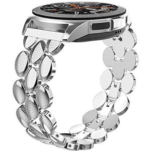 Metalen roestvrijstalen band Compatible With Samsung Galaxy Watch 20mm Strap Compatible With Gear S3 Frontier/Galaxy Horloge Actieve 40mm Metalen riem (Size : Silver)