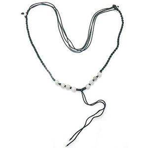 Vifaleno Mode halskettingkoord, nylon koord, met jade, groen, 6 mm, ca. 48-71 cm lang, verstelbaar.