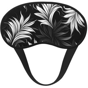 Zwart-wit slaapmasker voor vrouwen meisjes mannen zacht comfortabel oogmasker met verstelbare riem verduisterende oogslaapschaduwhoes voor reizen yoga dutje ploegendienst werk