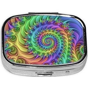 Tie Dye Vierkante Pillendoos, Pil Dispenser Doos Kabeljauw Leverolie Doos Vitamine Pil Doos Patiënt Pillendoos