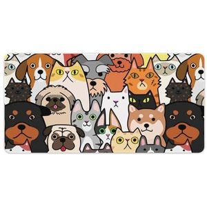 Veel grappige dieren mode bureau muismat antislip gaming muismat accessoires decor 30 x 60 cm