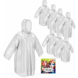 skapandi - Wegwerp-Regenponcho - Transparant - Met Capuchon - Voor Volwassenen en Kinderen
