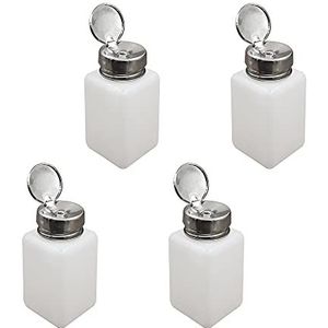 4 Stks Nagellak Remover Druk Fles Alcohol Solvent Pomp Dispenser Push Down Cleanser Fles voor Nagellak Make-up Remover