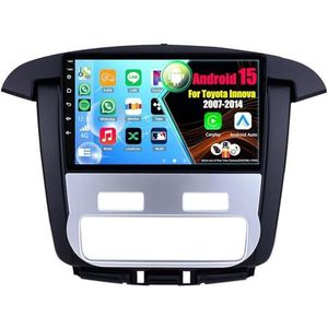 Android 15 Autoradio Voor Toyota Innova 2007-2014 met Draadloze Carplay Android Auto, 9 Inch Autoscherm Soporta Bluetooth WIFI GPS FM/RDS(Automatic,8Core(2+32GB))