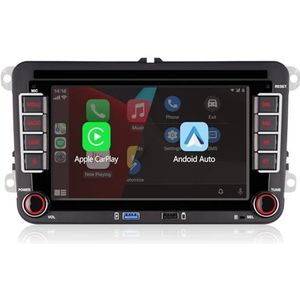 Dubbel din autoradio compatibel met draadloze CarPlay Android Auto met 7 inch IPS Bluetooth/FM/AM Radio/USB/hoge prestaties voor VW Golf 5 6 Passat Jetta Caddy EOS T5 Tiguan Touran CC Polo