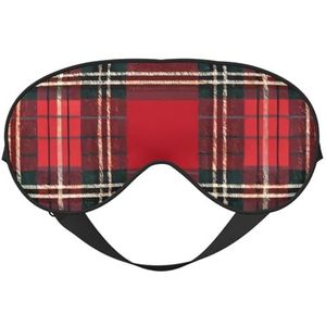 Plaid Rood en Zwart Print Veelzijdige Oogmasker Volledige Dekking Slaap Aid Lichtgewicht Ademend Reizen Camping